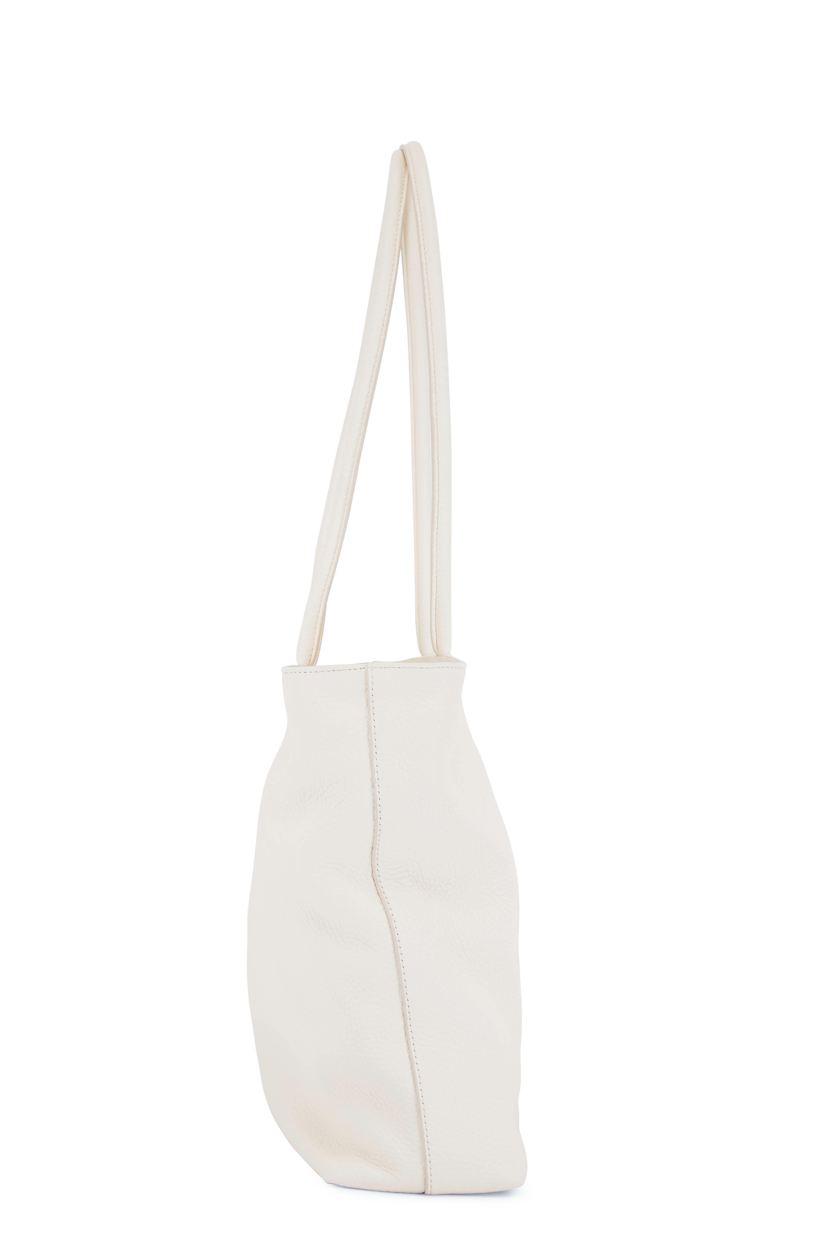 The Row - Portfolio Milk Grained Leather Medium Shopper Tote