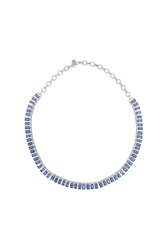 Sutra - 18k Blue Sapphire Diamond Necklace