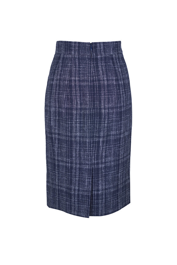 Akris Navy & White Pencil Skirt - view 3