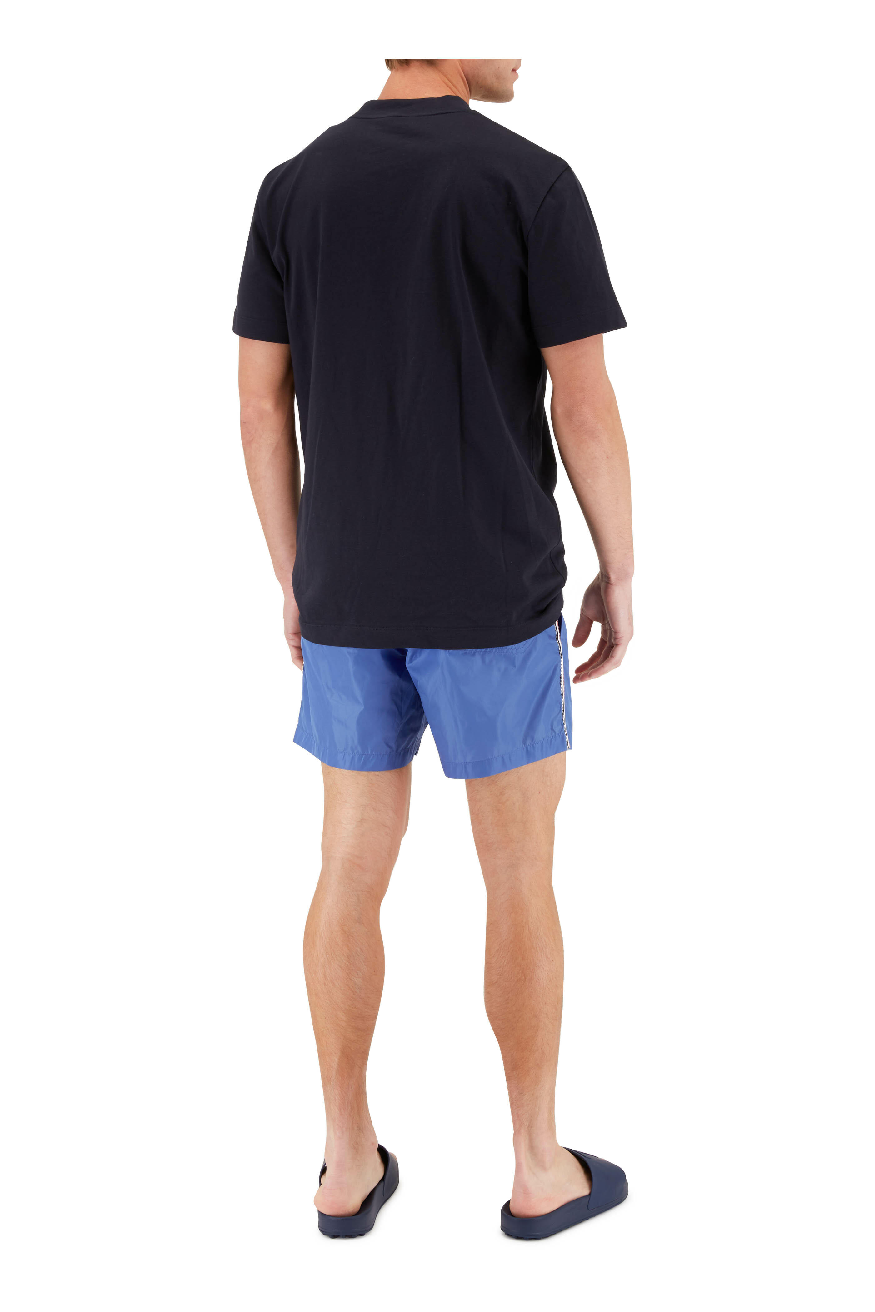 Moncler - Solid Blue Mare Boxer Nylon Swim Trunks