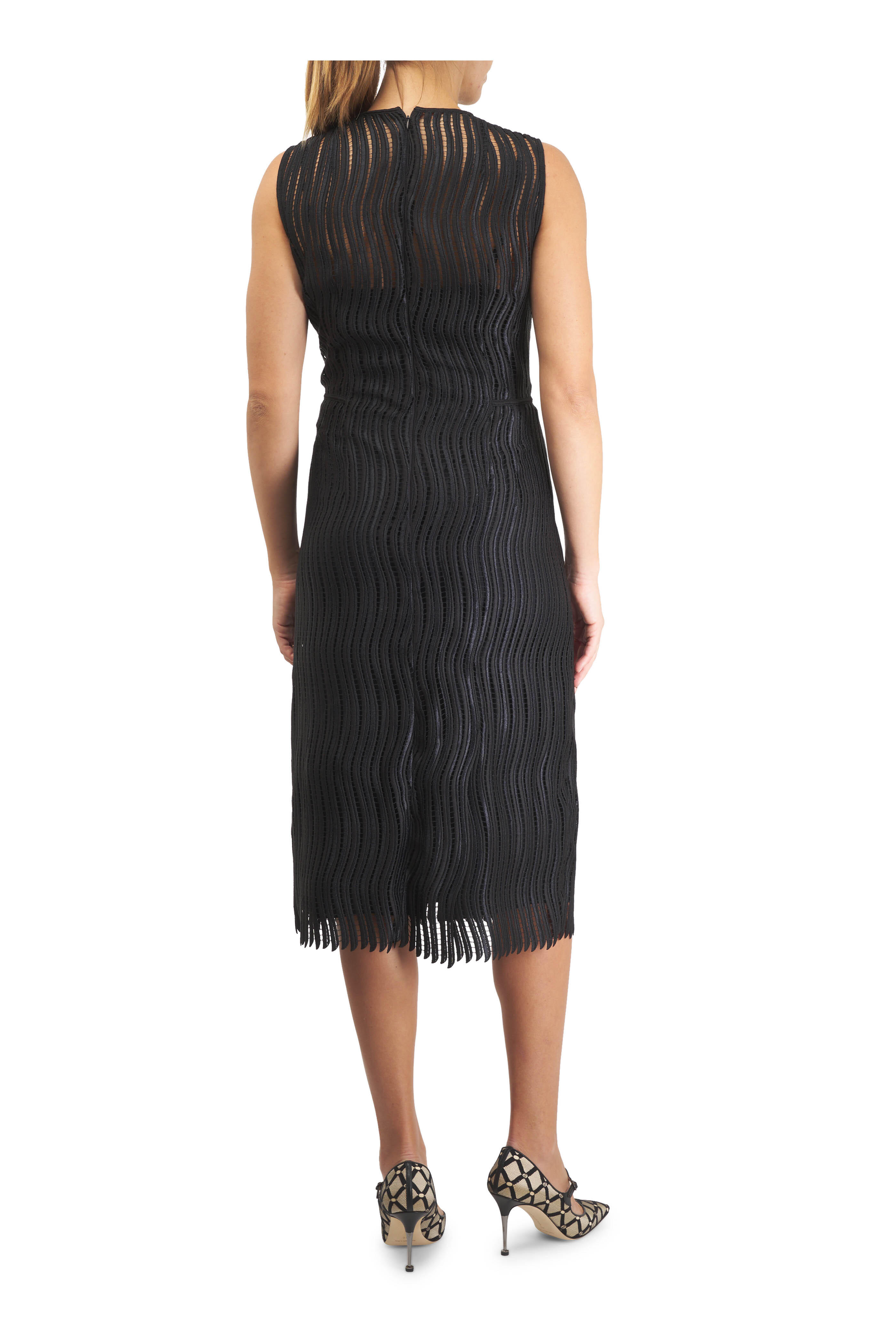Akris - Black Tech Wave Woven Midi Dress