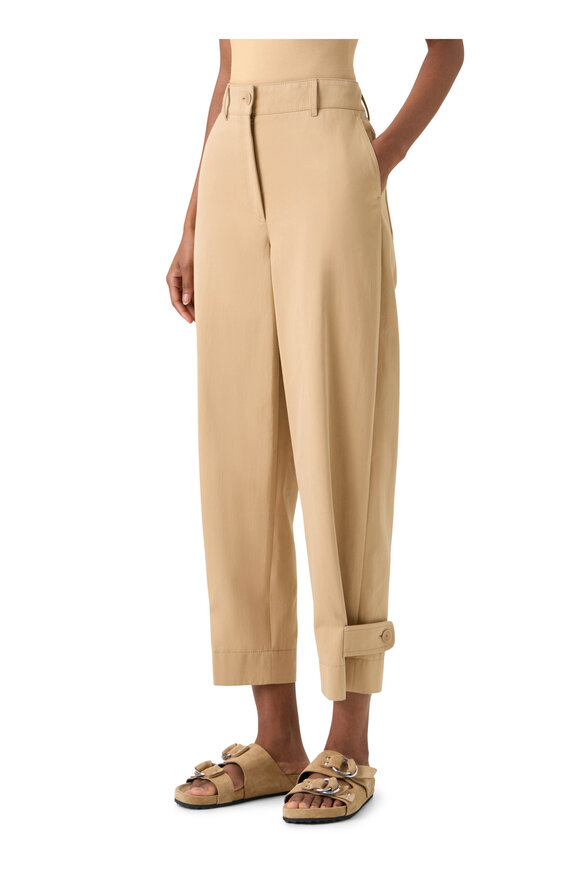Akris Punto Fraser Beige Cotton Gabardine Barrel Leg Pant - view 2