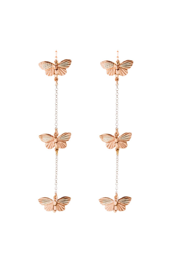 James Banks 14k Rose Gold 3 Migration Chain Earring