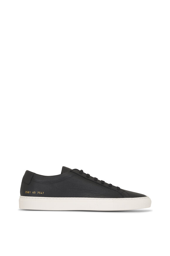 Common Projects Achilles Premium Black Grained Leather Sneaker - view 3