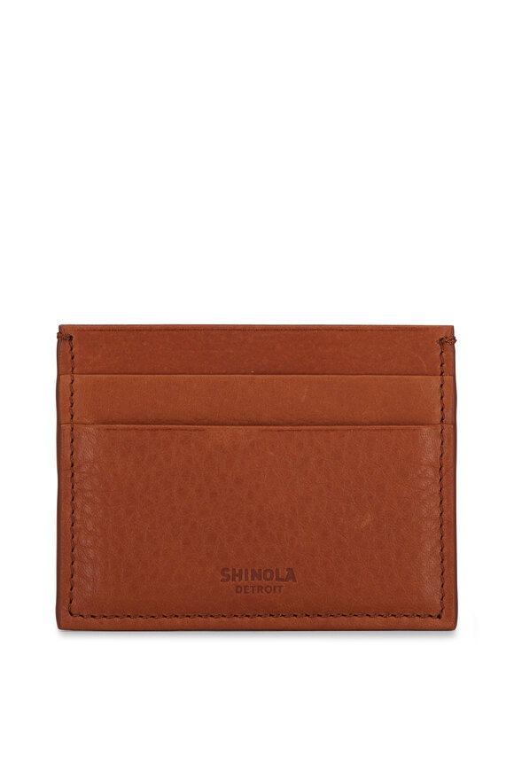 Shinola Tan Leather Five Pocket Card Case