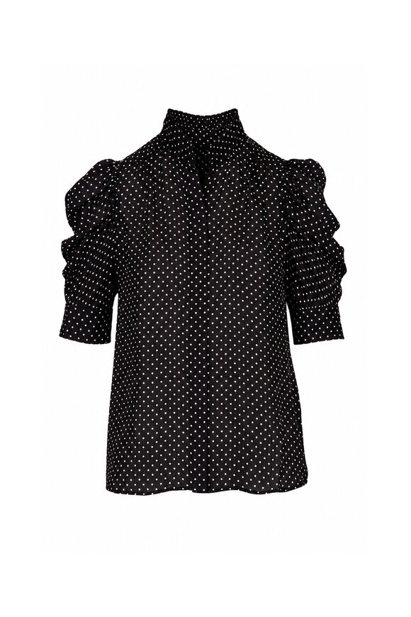 Frame Gillian Black & White Polka Dot Blouse - view 1