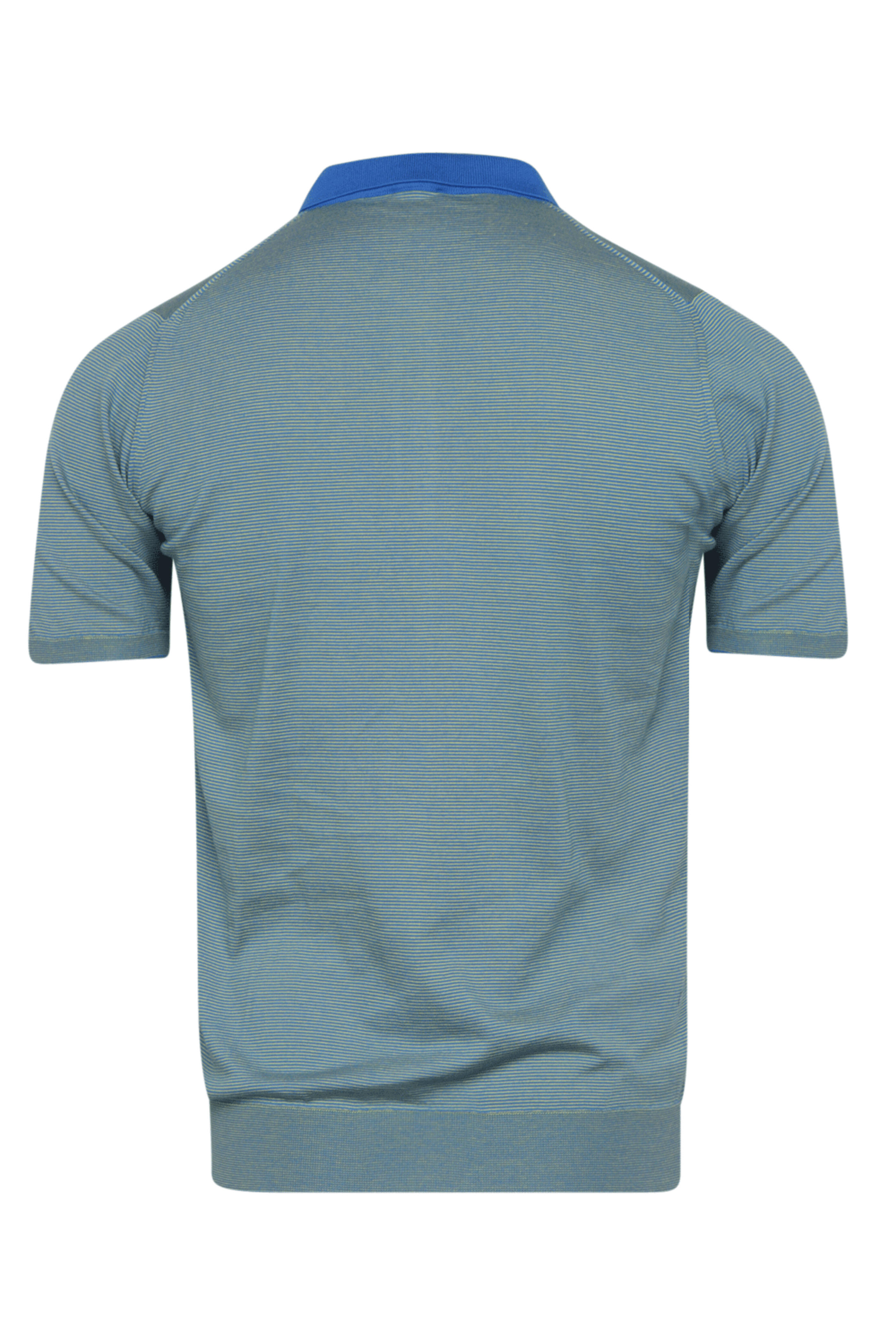 Kiton - Blue & Green Stripe Quarter Zip Polo | Mitchell Stores