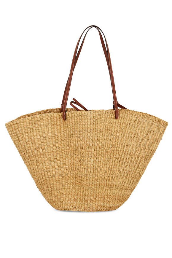 Loewe - Medium Shell Elephant Grass & Leather Basket Bag