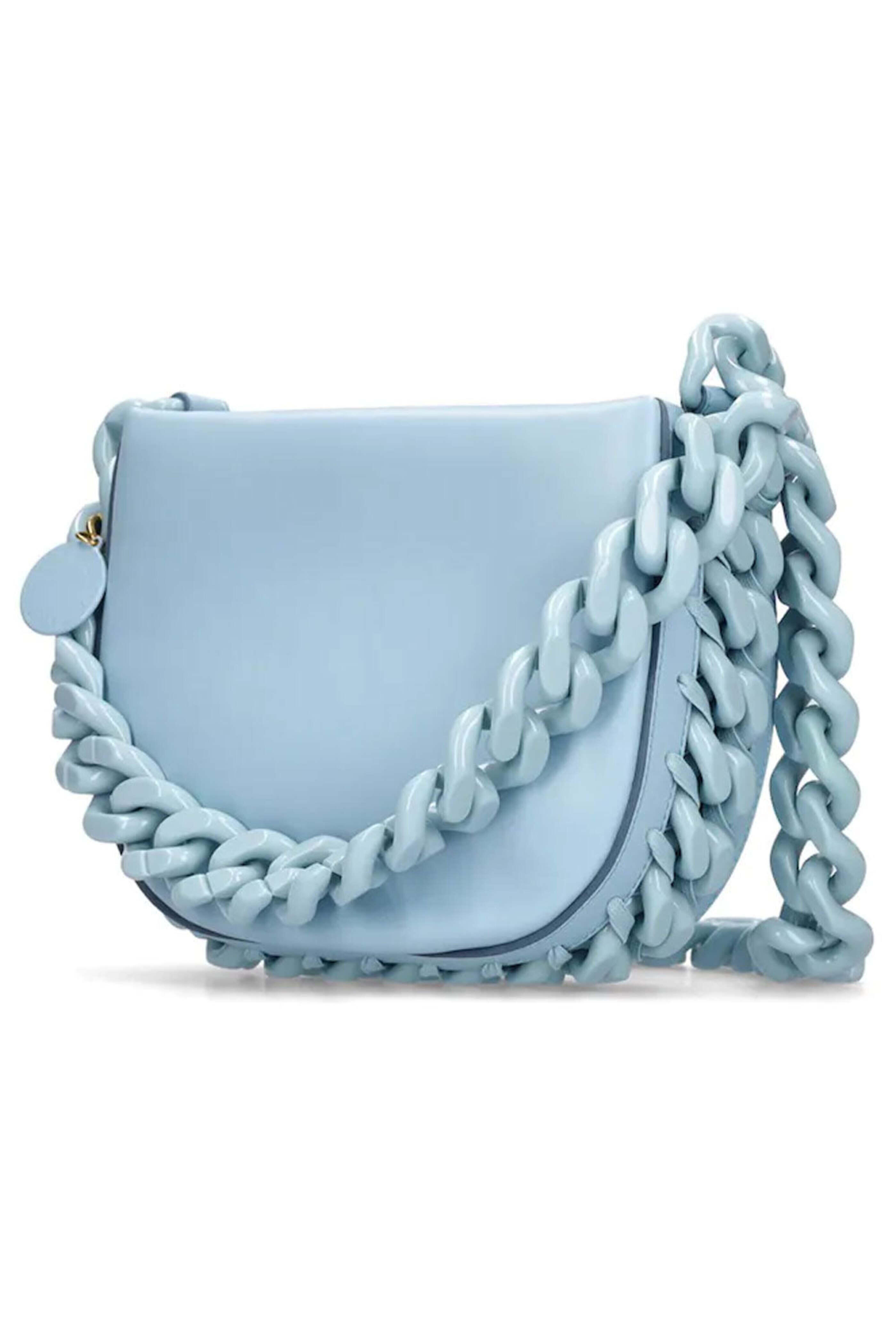 Stella McCartney - Small Puffy Tonal Frayme Shoulder Bag in Blue