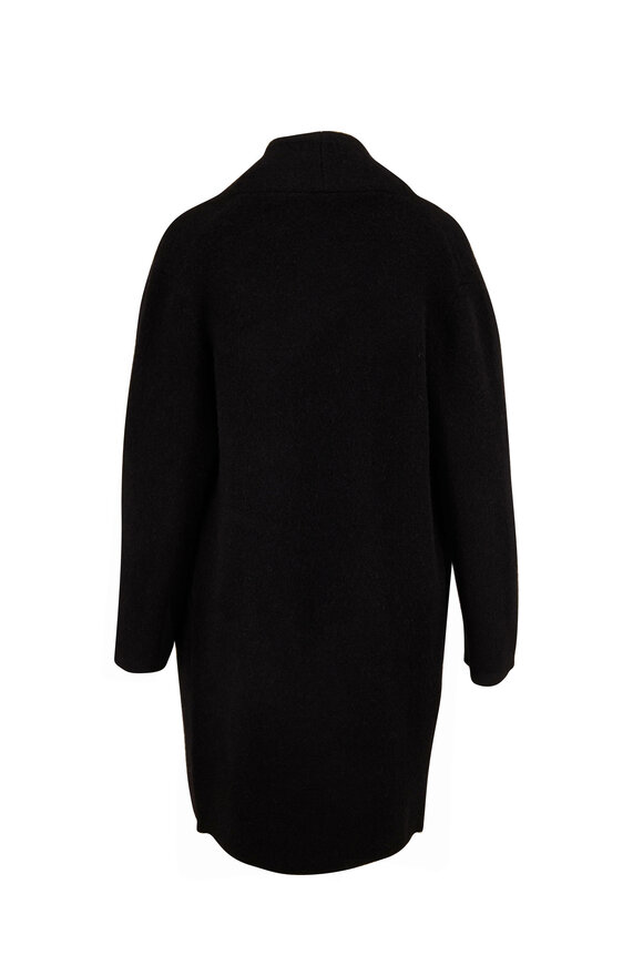 Vince - Black Collarless Cardigan Coat