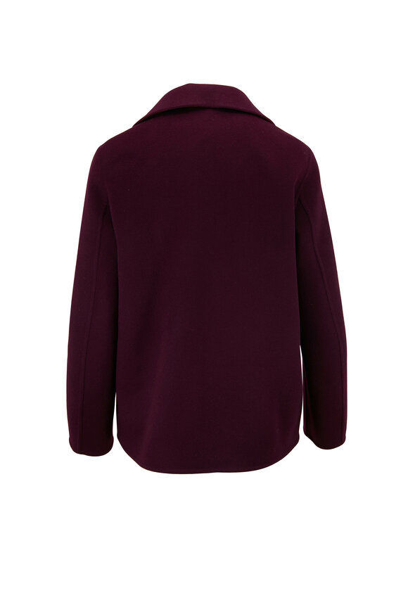 Akris - Plum Cashmere Stand Collar Jacket 