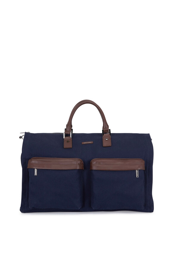 Navy Blue Performance Fabric Weekender