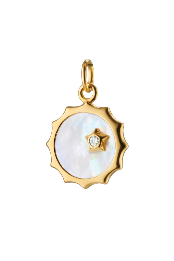 Monica Rich Kosann 18K Yellow Gold Sun & Star Mother Of Pearl Pendant