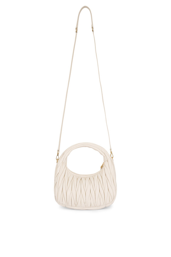 Miu Miu Small Wander White Quilted Leather Crossbody - view 4