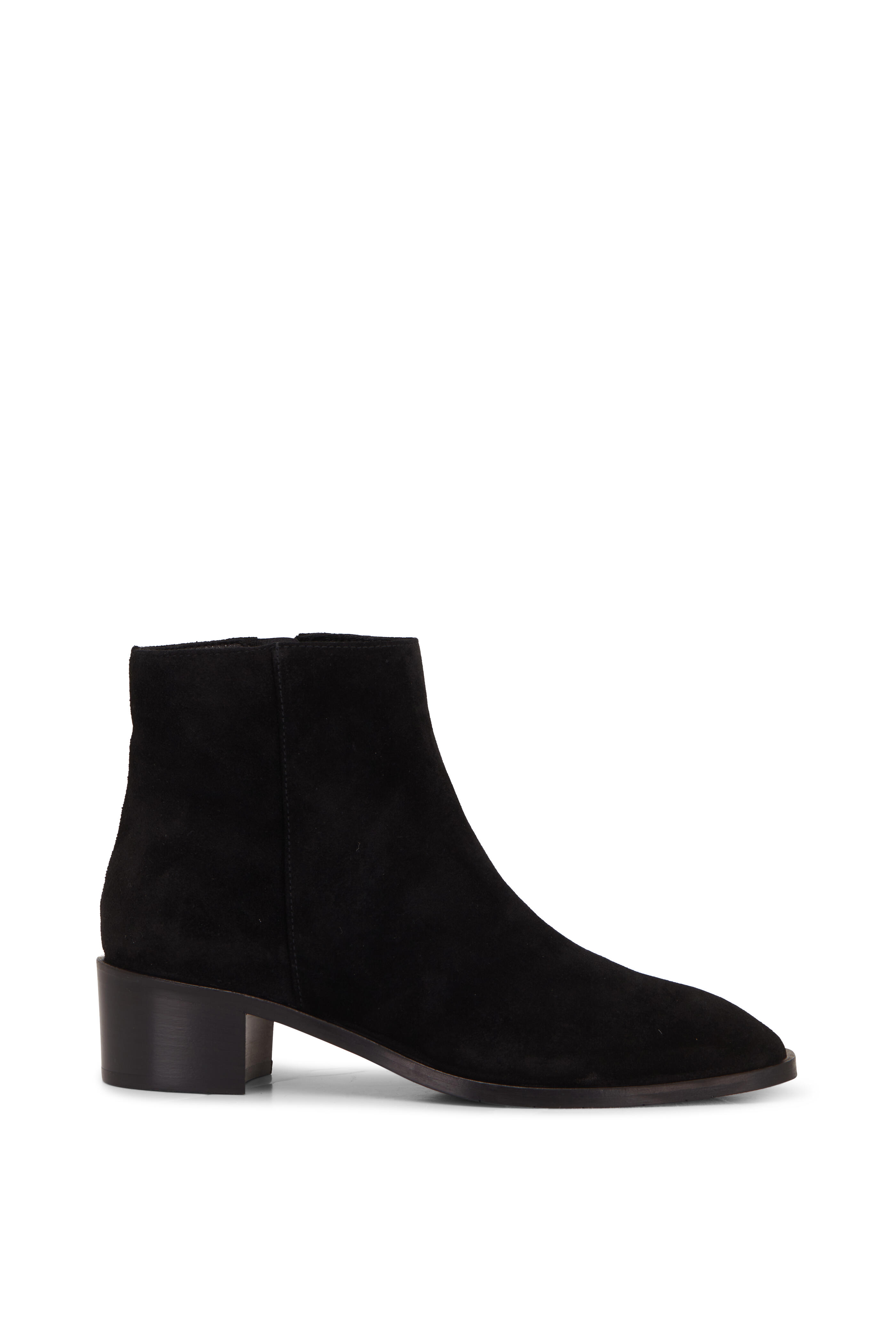 Aquatalia Reeta Black Luxe Suede Short Boot Mitchell Stores