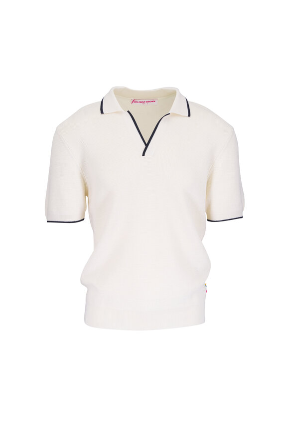 Orlebar Brown Sand Horton Stripe Pique Polo