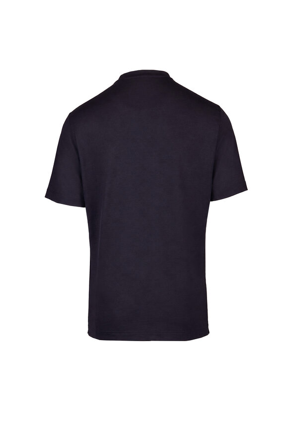 Marco Pescarolo Navy Blue Wool Jersey T-Shirt - view 2