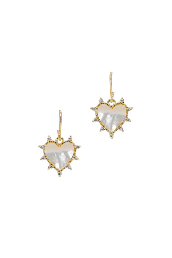 Cristina V. - Small Mother of Pearl Heart Pointe Earrings