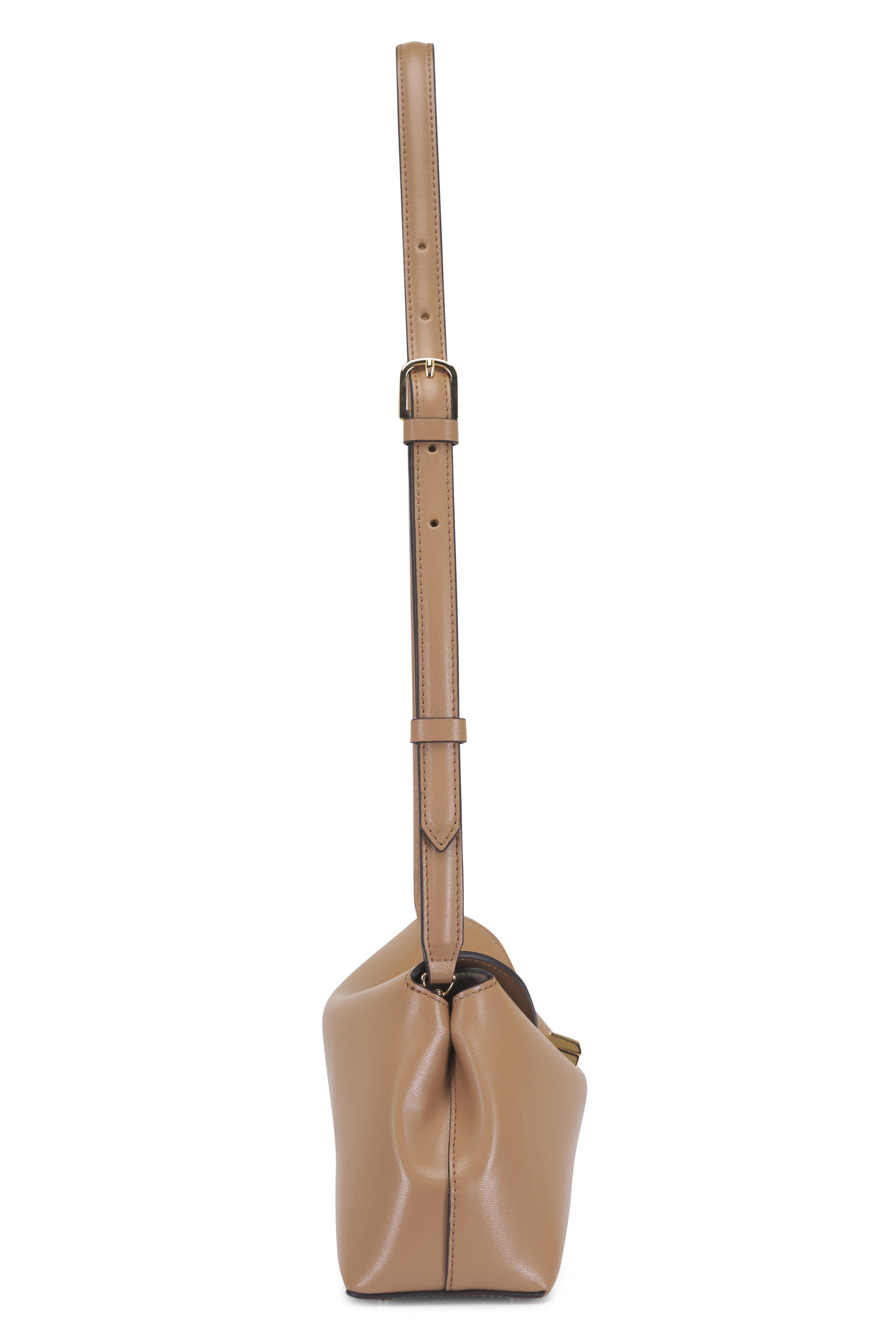 Totême - T-Lock Brown Leather Clutch