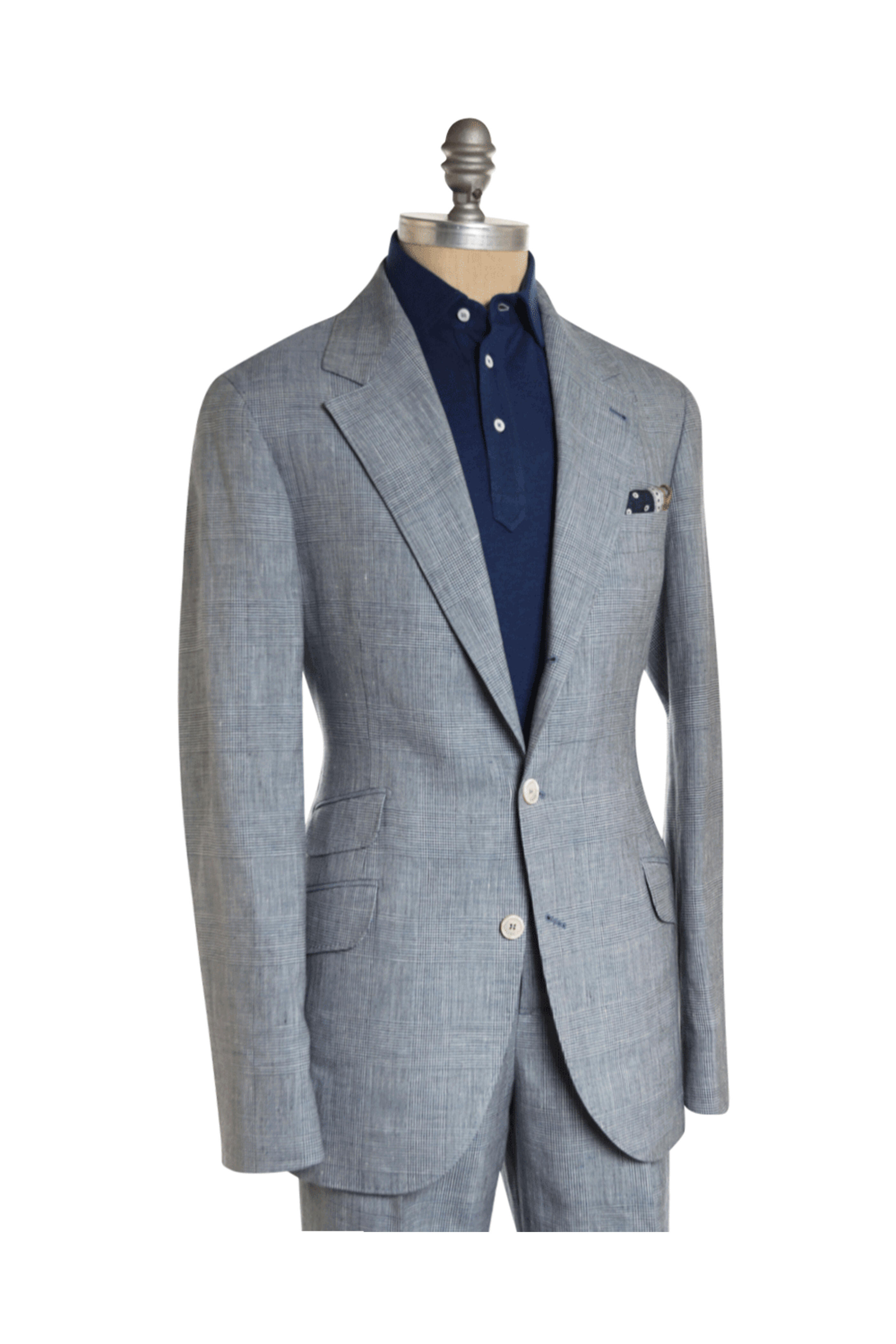 Brunello Cucinelli - Denim Blue Plaid Suit