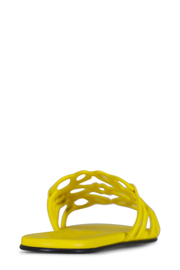 Loewe Petal Anagram Yellow Leather Sandal - view 5
