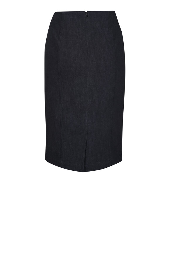 Akris Black Denim Pencil Skirt - view 3