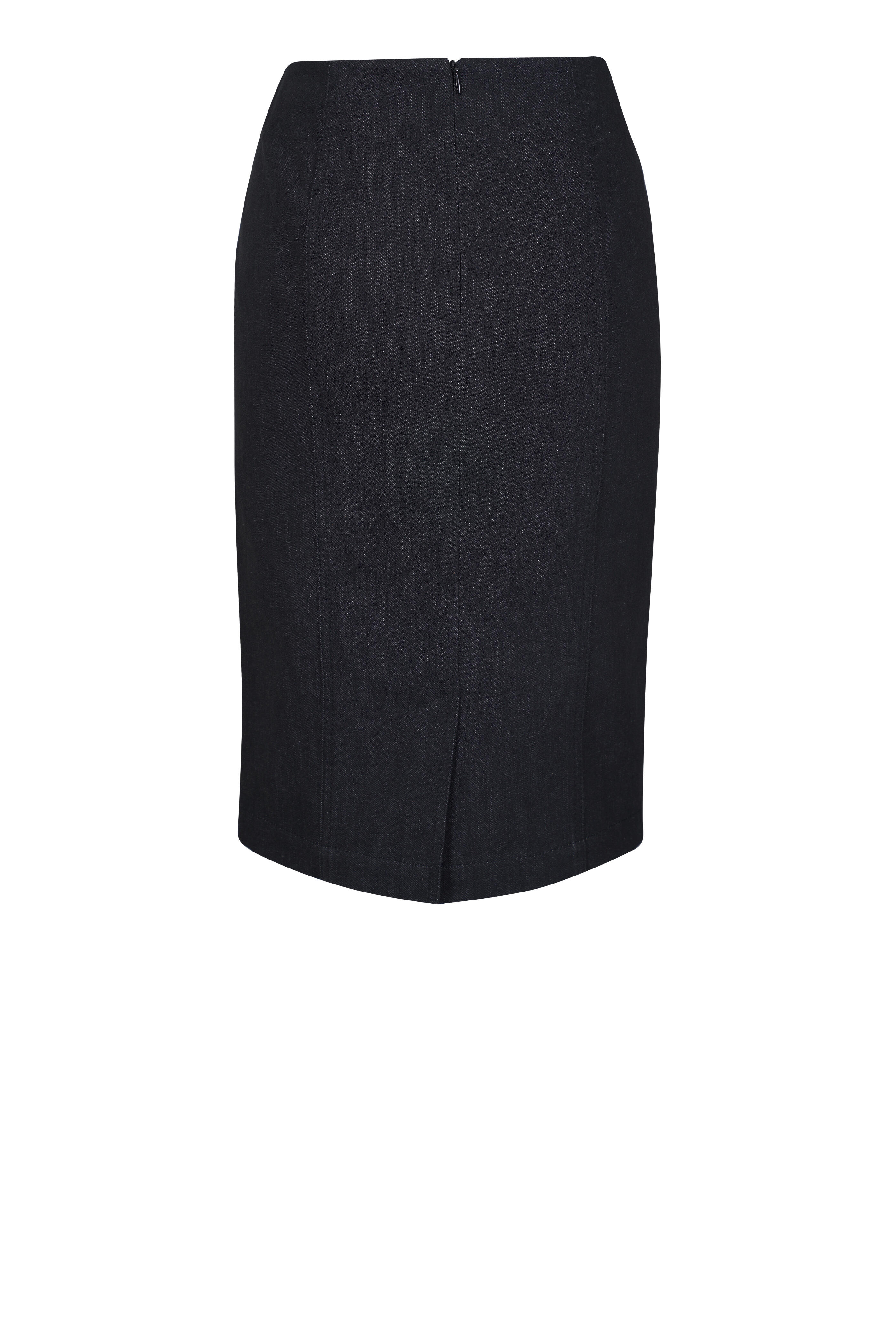 Akris - Black Denim Pencil Skirt