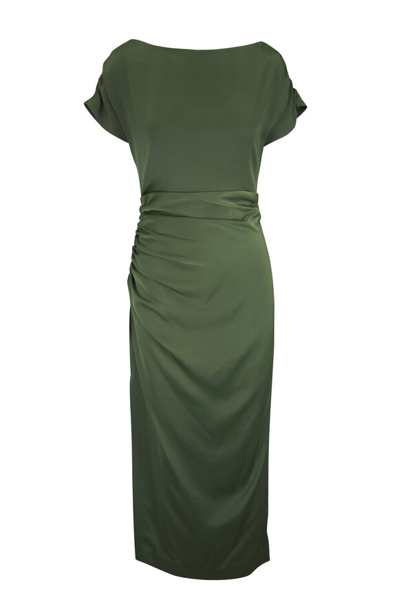 Gabriela Hearst - Adelaide Emerald Iridescent Silk Belted