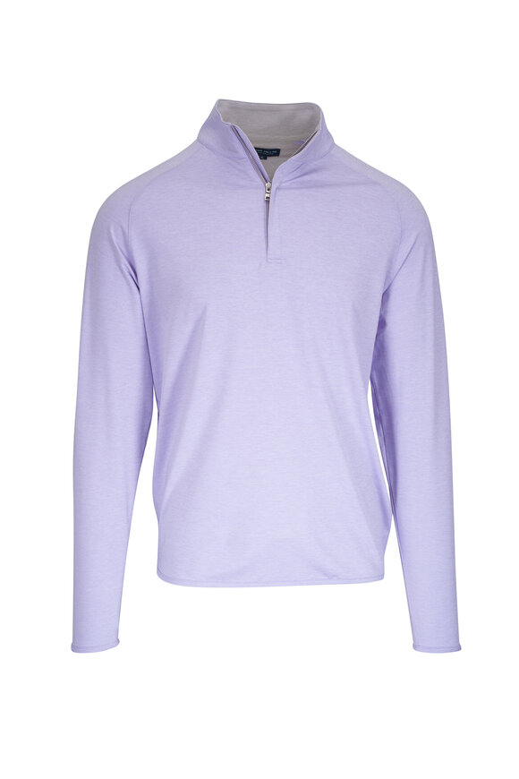 Peter Millar Stealth Performance Lavender Quarter Zip Pullover