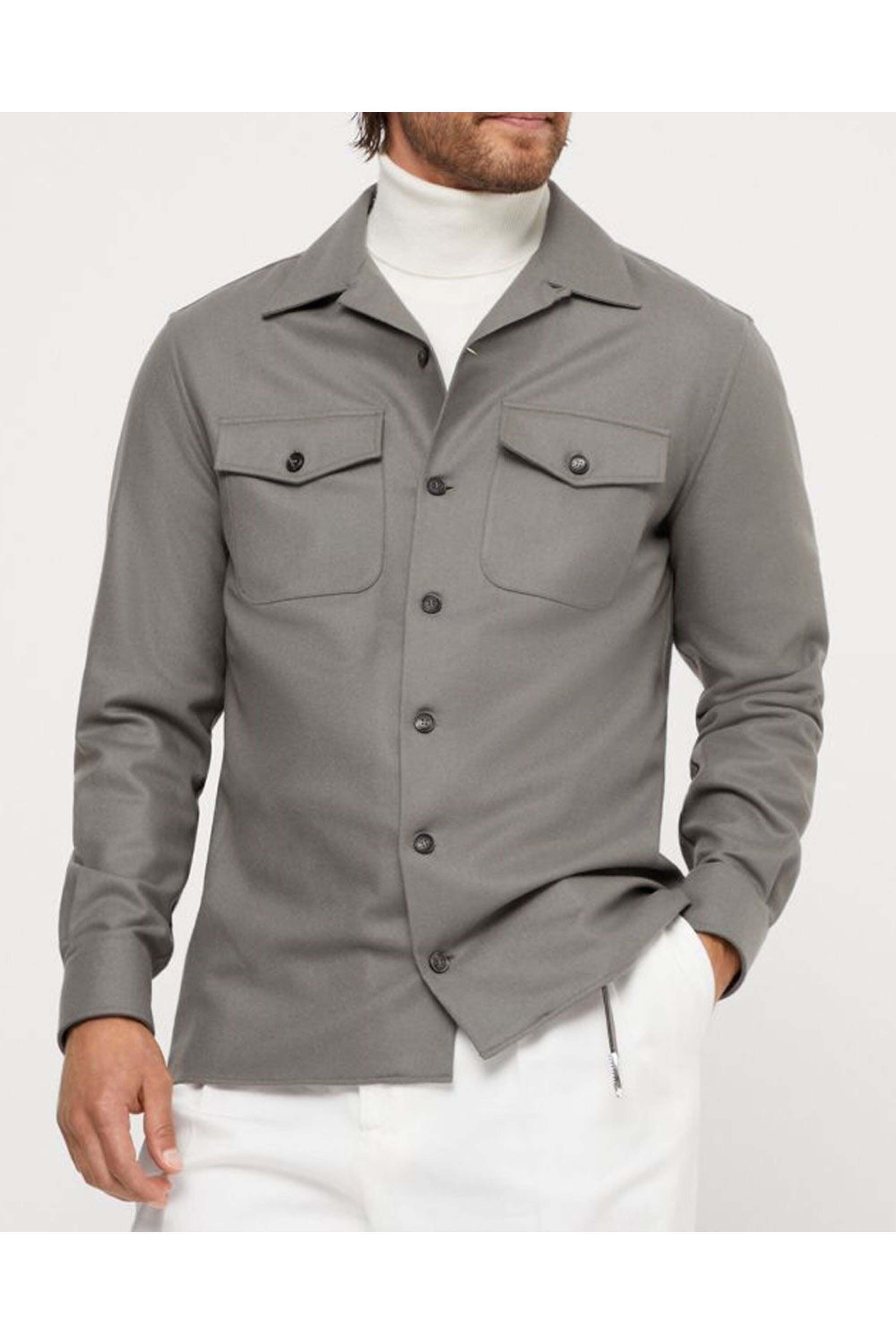 Brunello Cucinelli - Sage Green Flannel Sportshirt