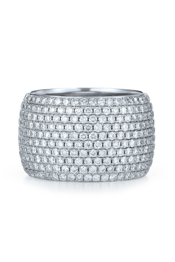 Kwiat - 18K White Gold Diamond Wide Band 