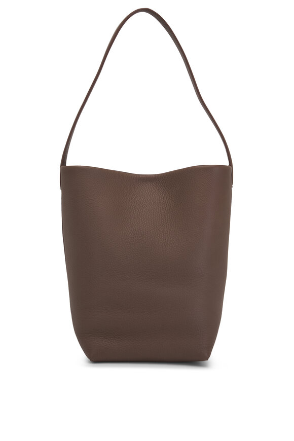 The Row - Medium N/S Park Dark Olive Leather Tote 