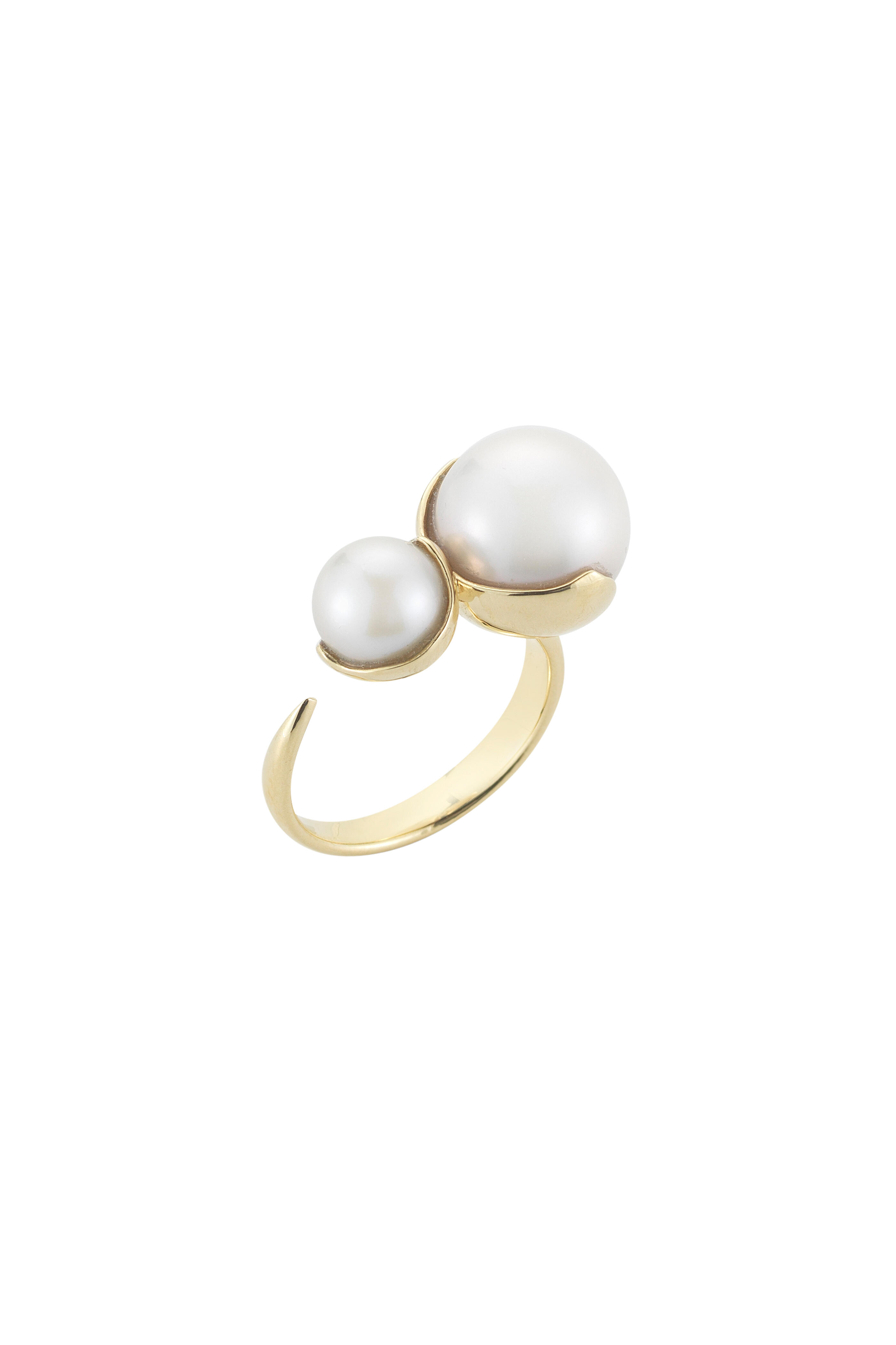 MIZUKIミズキ 14K リング Gold Beads Gray Pearl ウェーブグレーアコヤパールリング｜MIZUKI(ミズキ)｜Ron Herman