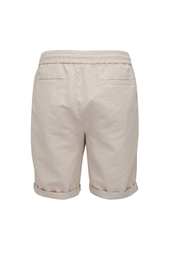 Brunello Cucinelli - Chalk Drawstring Linen & Cotton Shorts