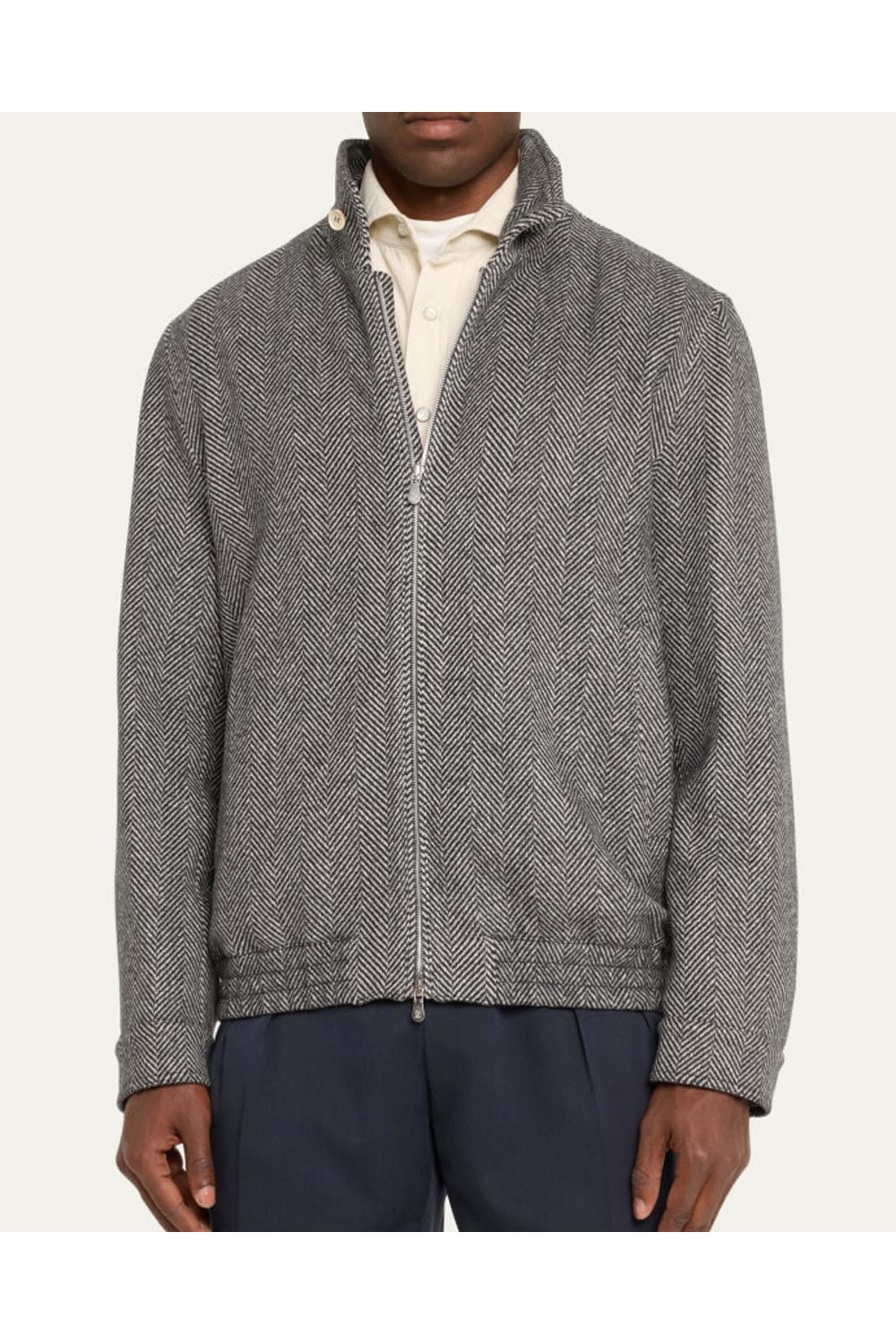 【VIP価格】BRUNELLO CUCINELLI Caban Jacket Brunello Cucinelli - Olive Cotton Bomber Jacket | Mitchell