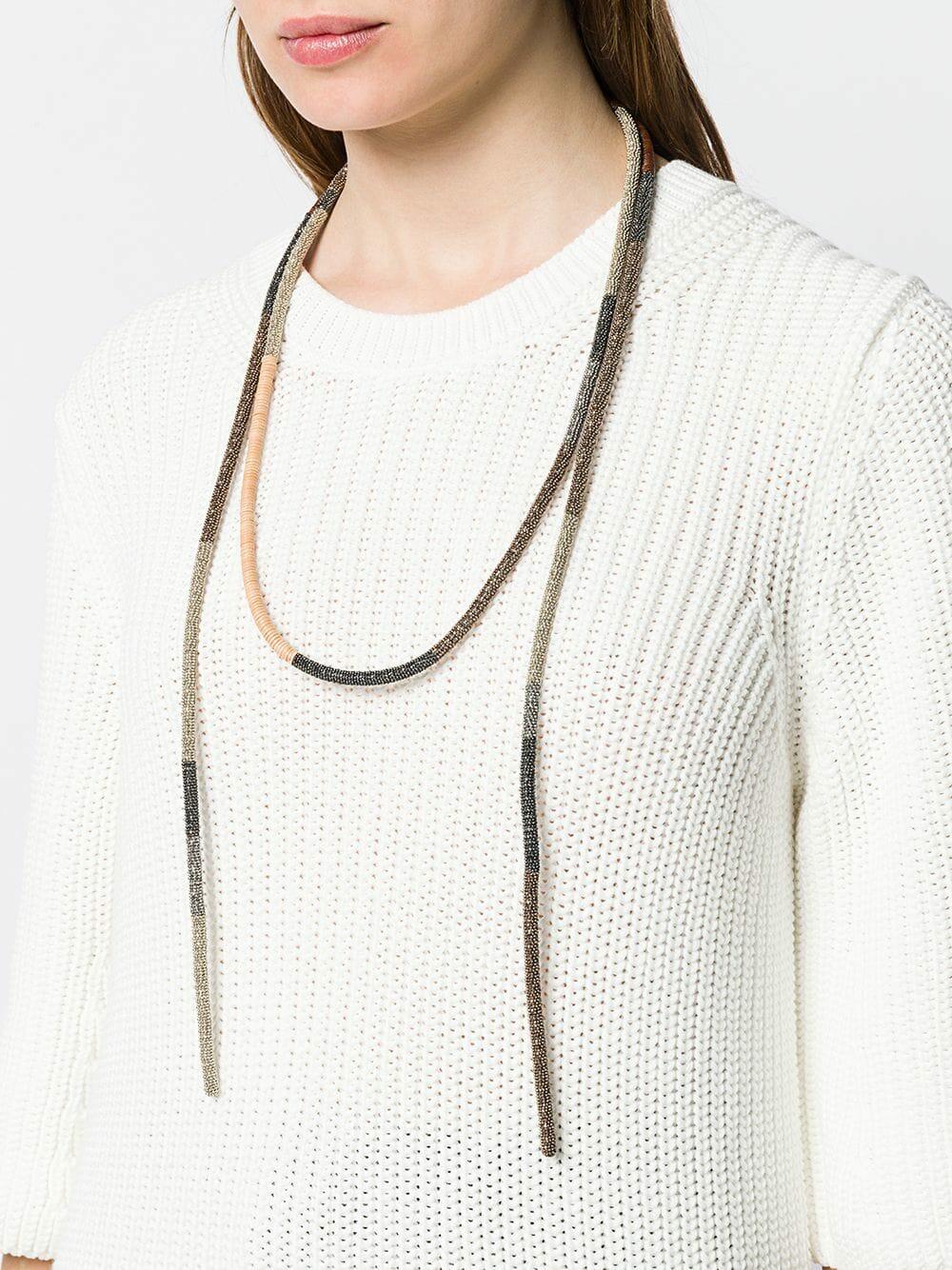 ネックレス・ペンダント BRUNELLO CUCINELLI Tie necklace Brunello Cucinelli Monili Tie Necklace | Black | FARFETCH