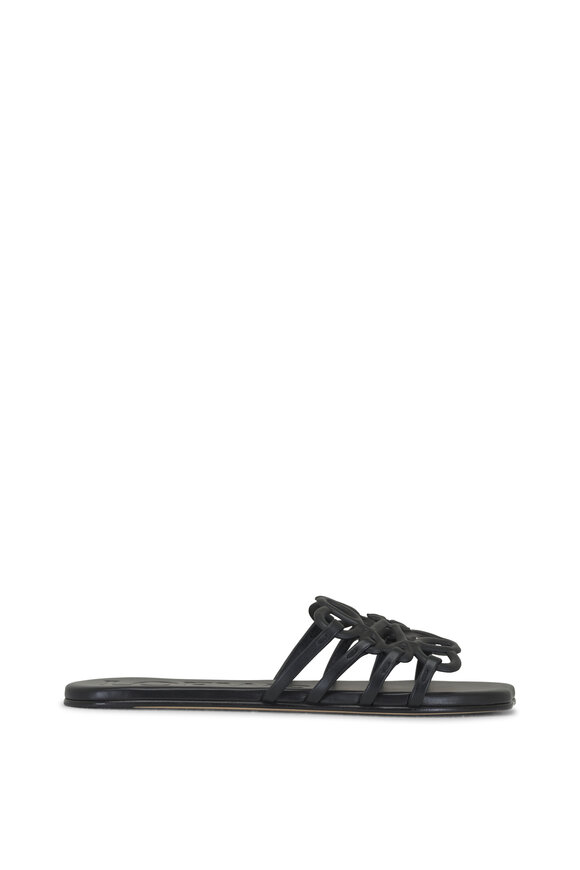 Loewe - Petal Blak Anagram Flat Sandal