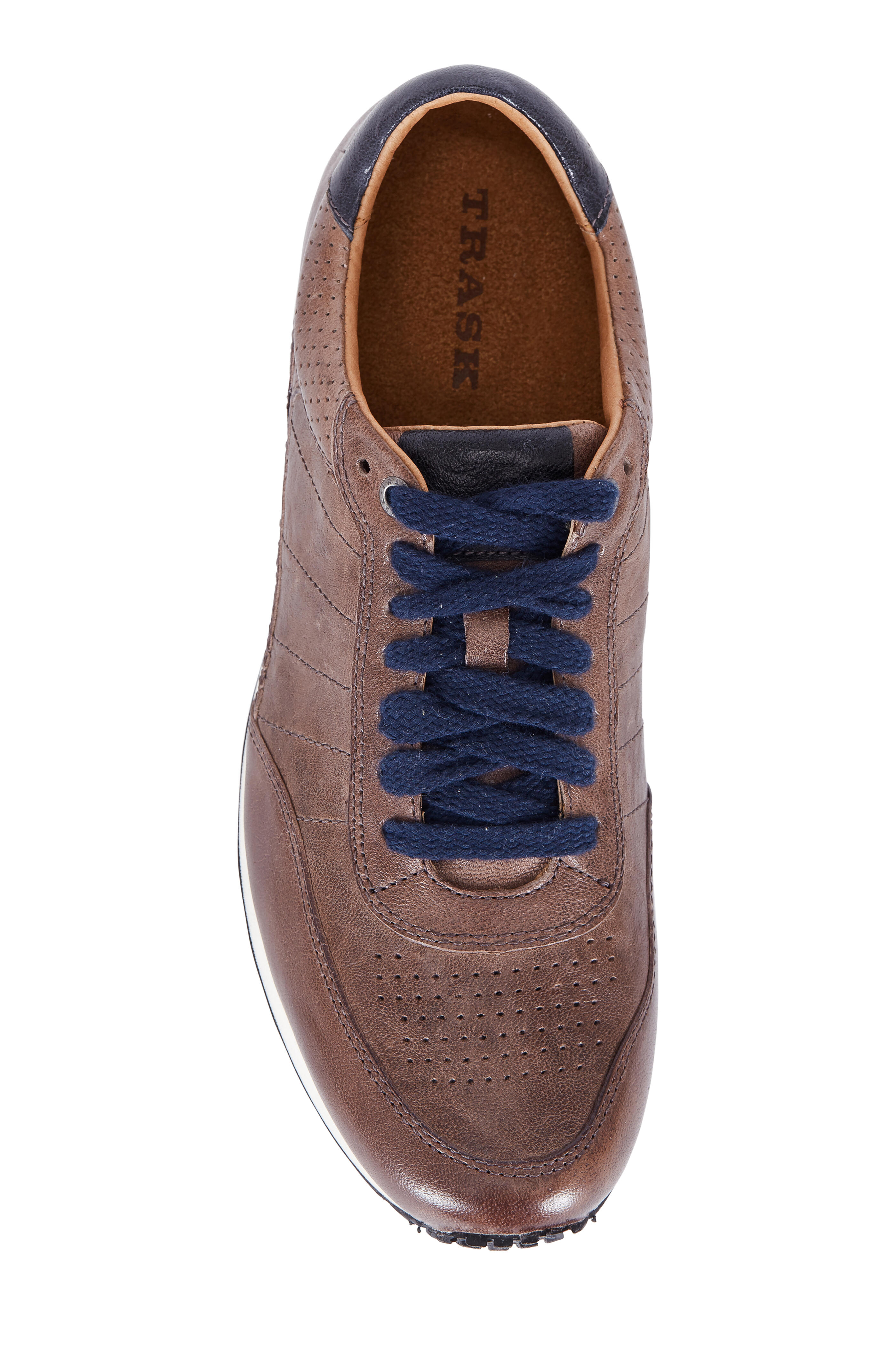 Trask Aiden Gray Leather Sneaker Mitchell Stores