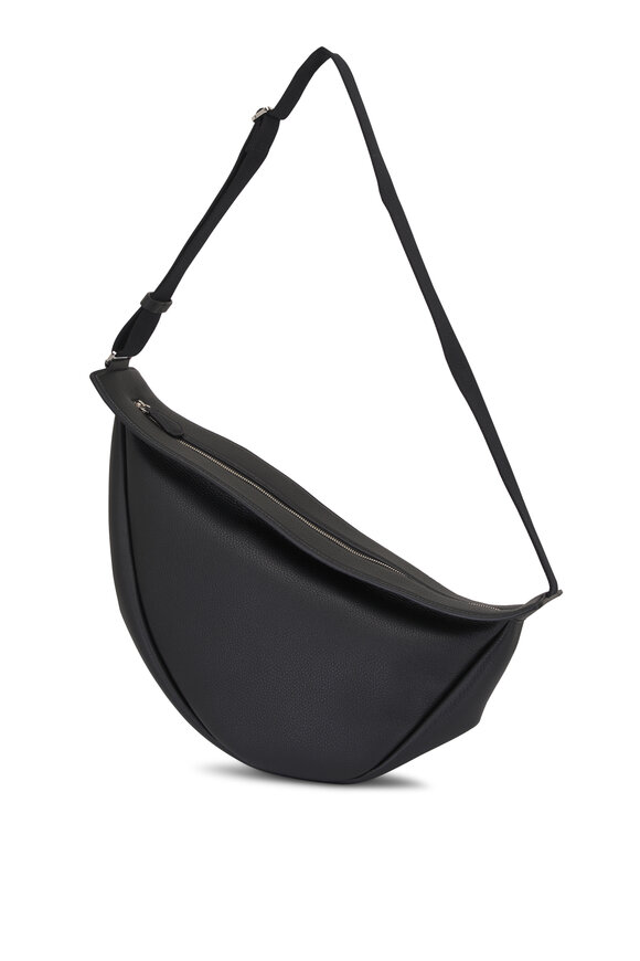 The Row - Everyday Black Grained Leather Small Shoulder Bag