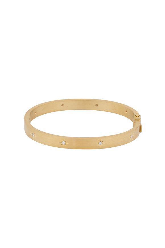 Caroline Ellen Handcrafted Diamond Oval Bangle - view 1
