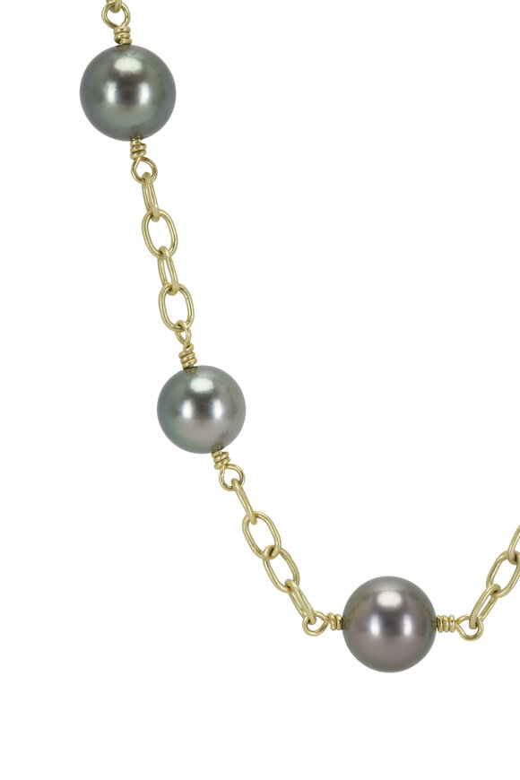 Mindy Fox - Tahitan Pearl Oval Chain Necklace