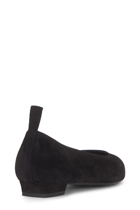 The Row - Lady D Black Suede Ballerina Flat