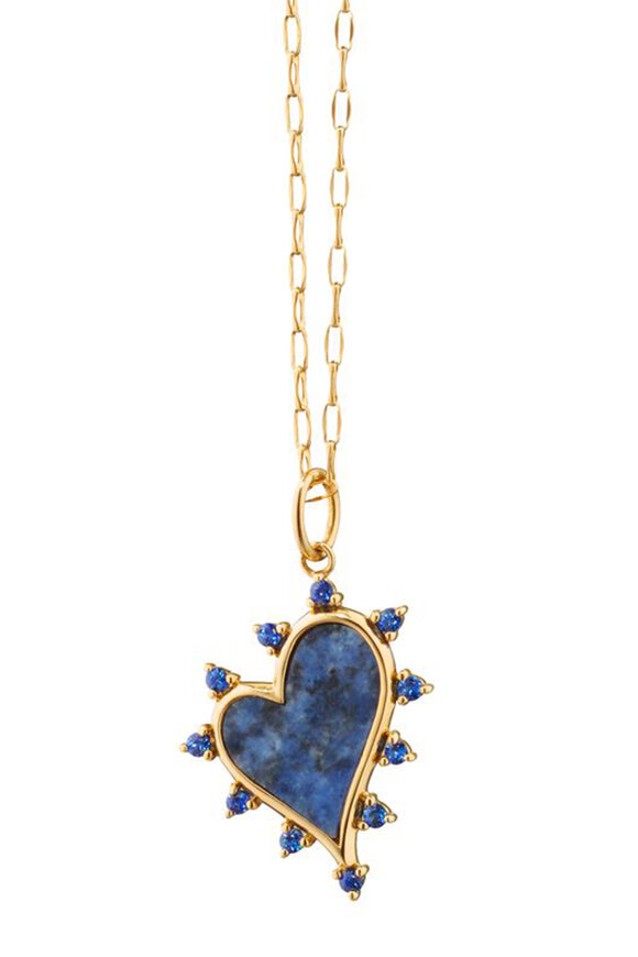 Monica Rich Kosann Sodalite & Blue sapphire Heart Necklace