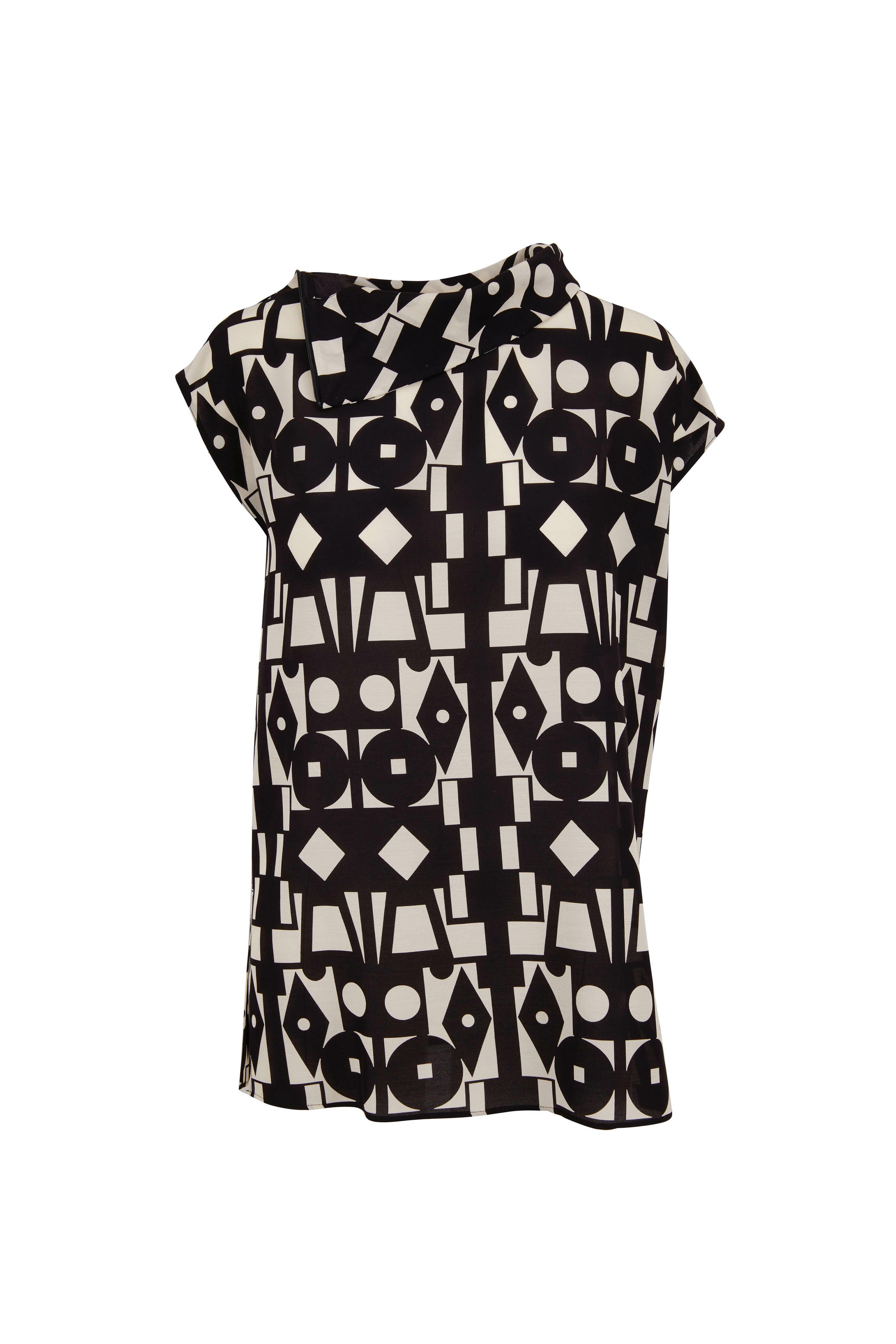 Akris - Black & White Cube Print Tunic