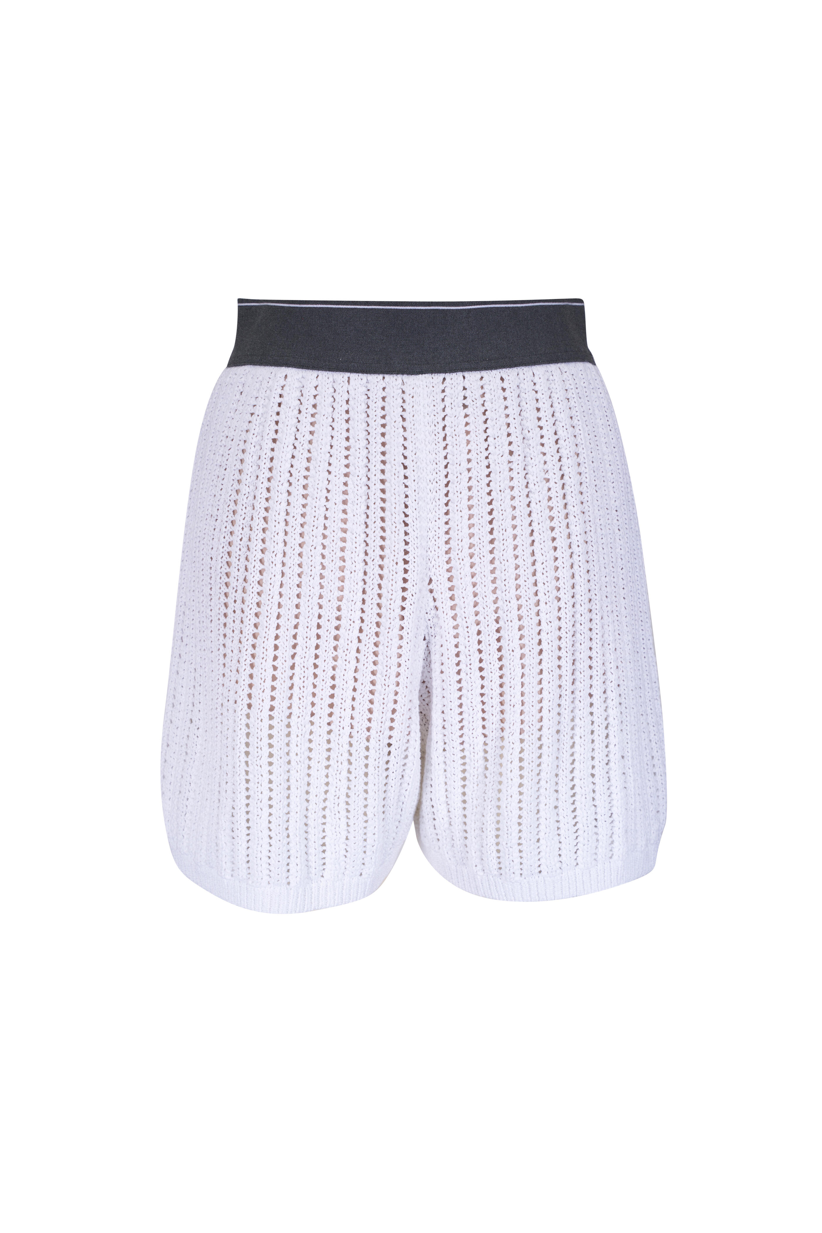 Brunello Cucinelli - White Open Knit Shorts