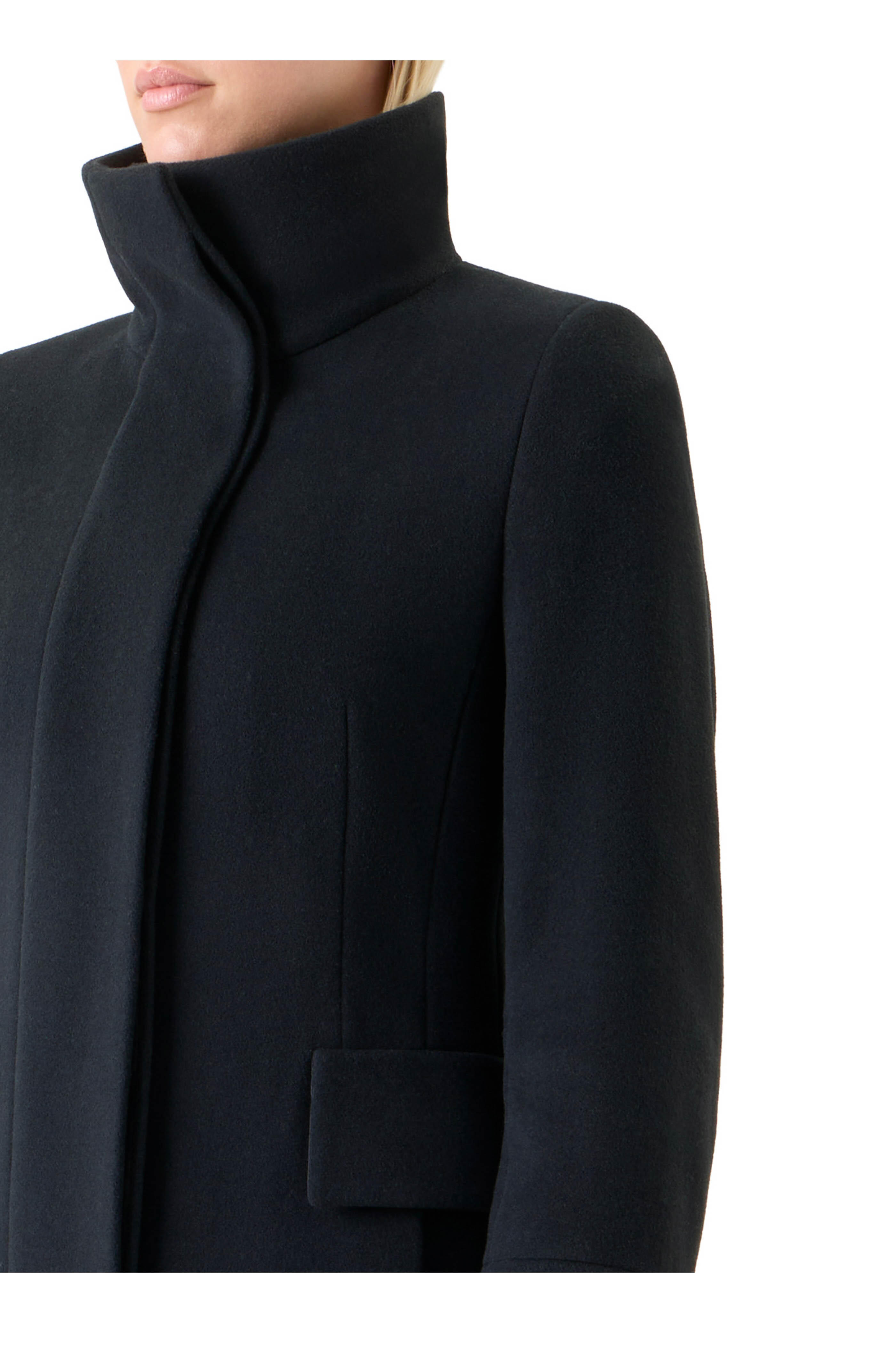 Akris Punto - Duffle Knee Length Black Wool Coat