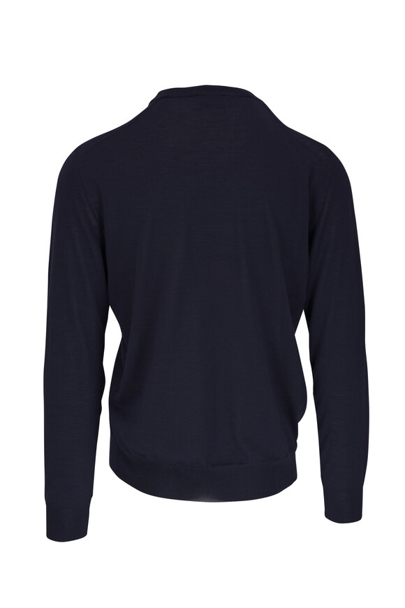 Brioni - Navy Wool, Silk & Cashmere Sweater 