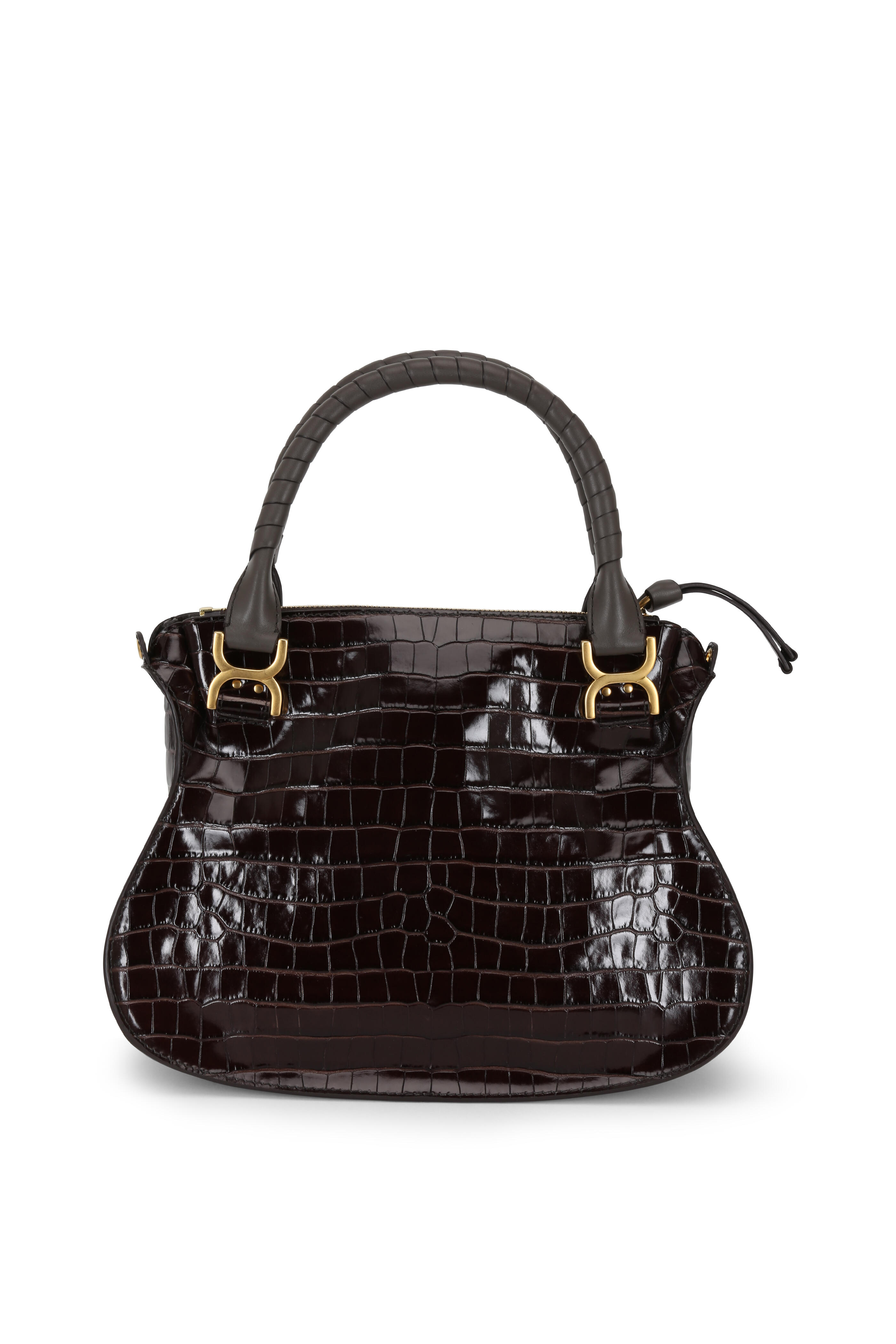 Milky Guacamole Croc-Embossed Leather Bag