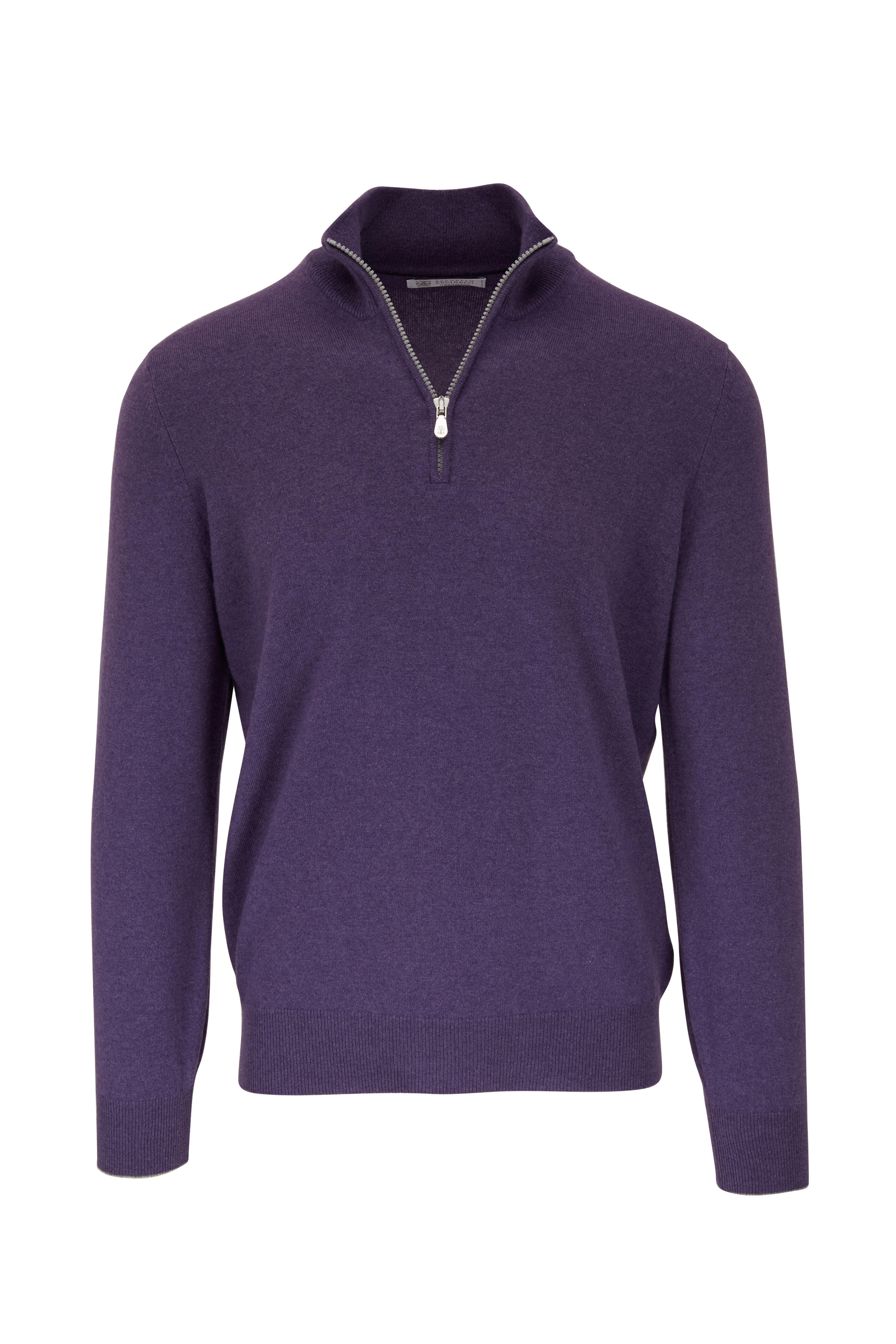 Brunello Cucinelli - Purple Cashmere Quarter Zip Pullover
