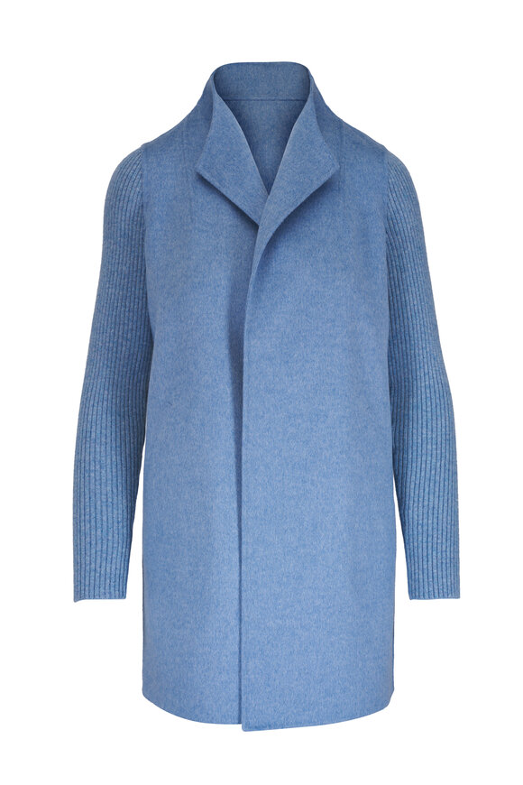 Kinross Cove Wool & Cashmere Ribbed Sleeve Coat